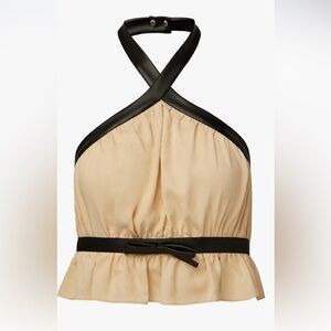 WeWoreWhat Cream and Black crop top NWT size medium